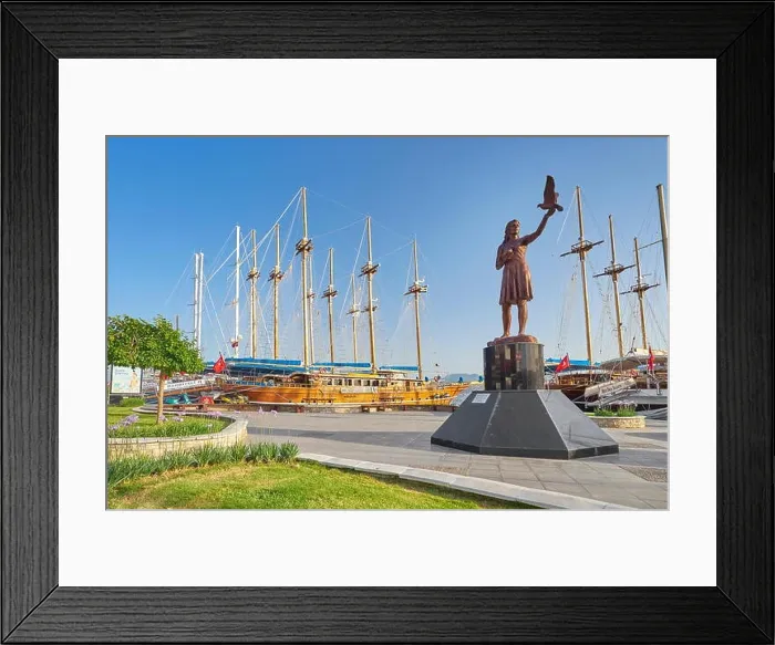 Framed Print : Girl with Doves Statue, Marmaris marina, Turkey Framed Print : Girl with Doves Statue, Marmaris marina, Turkey
