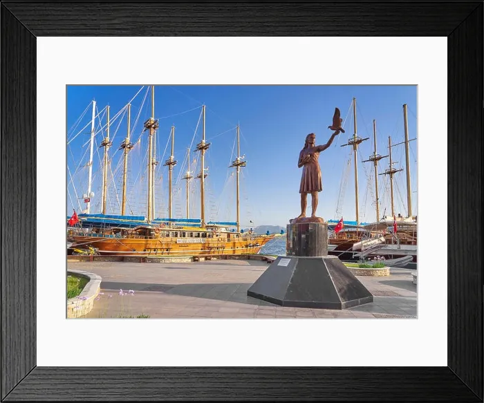 Framed Print : Girl with Doves Statue, Marmaris marina, Turkey Framed Print : Girl with Doves Statue, Marmaris marina, Turkey