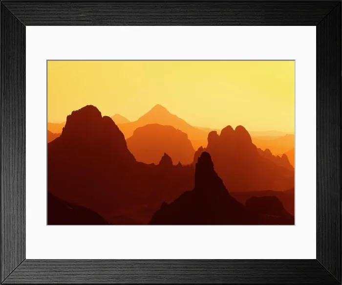 Framed Print : Sunrise in Sahara Desert, Hoggar mountains, Algeria Framed Print : Sunrise in Sahara Desert, Hoggar mountains, Algeria