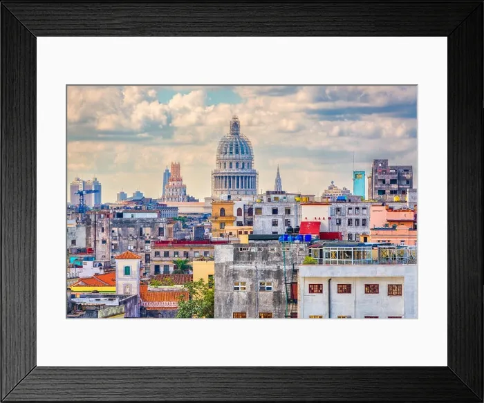 Framed Print : Havana, Cuba downtown skyline Framed Print : Havana, Cuba downtown skyline