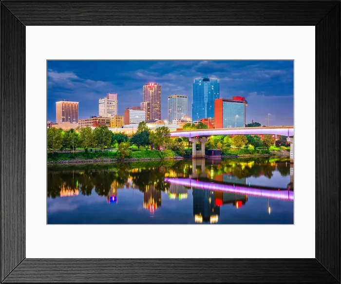 Framed Print : Little Rock, Arkansas, USA skyline on the river at twilight Framed Print : Little Rock, Arkansas, USA skyline on the river at twilight