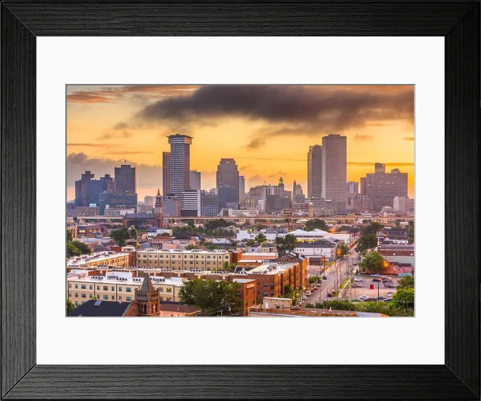 Framed Print : New Orleans, Louisiana, USA downtown skyline at dusk Framed Print : New Orleans, Louisiana, USA downtown skyline at dusk