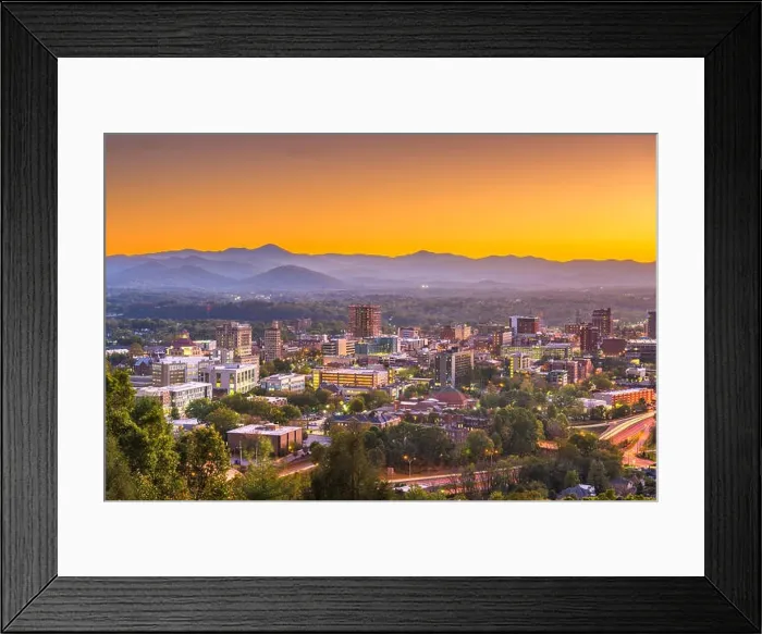 Framed Print : Asheville, North Caroilna, USA downtown skyline at dawn Framed Print : Asheville, North Caroilna, USA downtown skyline at dawn