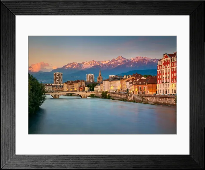 Framed Print : Grenoble. Cityscape image of Grenoble, France during sunset Framed Print : Grenoble. Cityscape image of Grenoble, France during sunset
