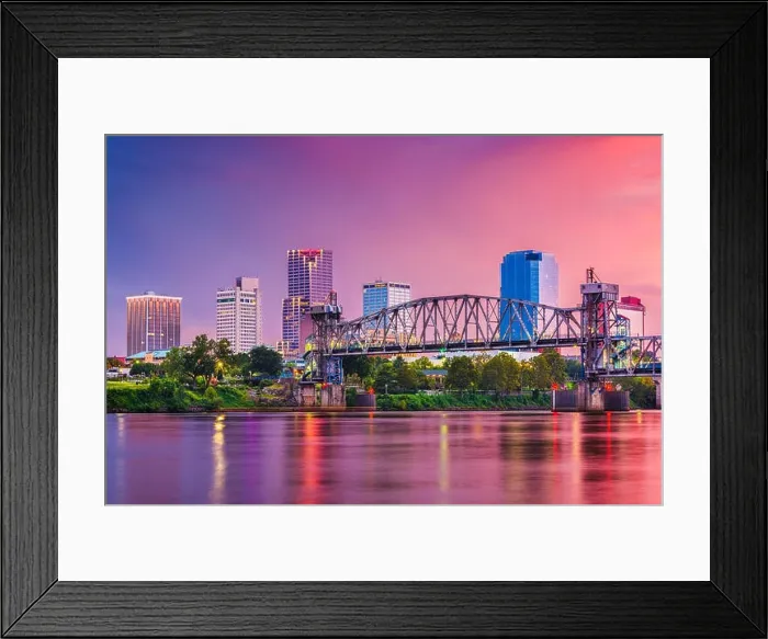 Framed Print : Little Rock, Arkansas, USA skyline on the river at twilight Framed Print : Little Rock, Arkansas, USA skyline on the river at twilight