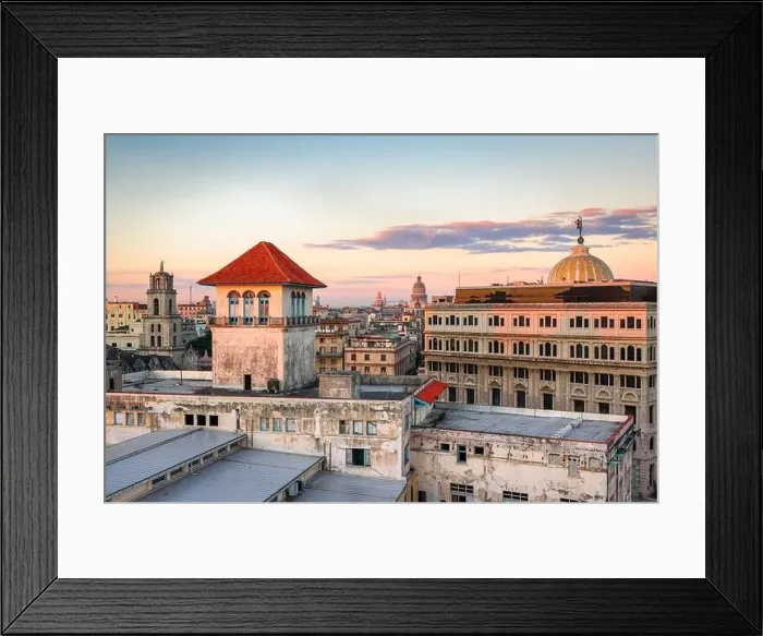 Framed Print : Havana, Cuba downtown skyline from the port at dawn Framed Print : Havana, Cuba downtown skyline from the port at dawn