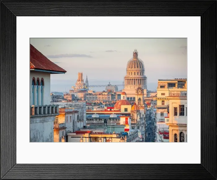 Framed Print : Havana, Cuba downtown skyline from the port at dawn Framed Print : Havana, Cuba downtown skyline from the port at dawn