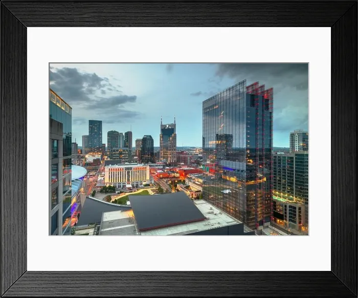 Framed Print : Nashville, Tennessee, USA downtown cityscape at dusk Framed Print : Nashville, Tennessee, USA downtown cityscape at dusk