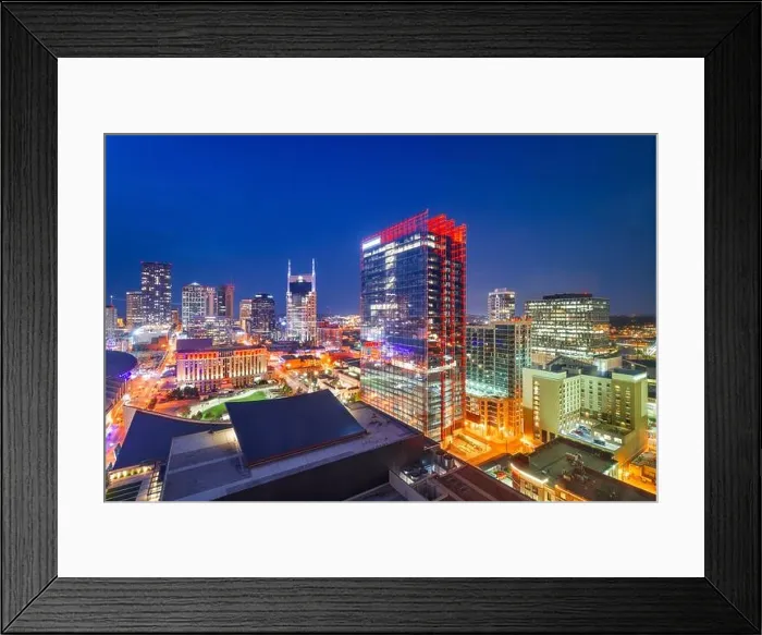 Framed Print : Nashville, Tennessee, USA downtown cityscape at dusk Framed Print : Nashville, Tennessee, USA downtown cityscape at dusk