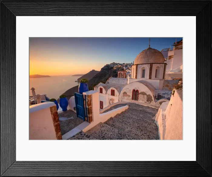 Framed Print : Thira, Santorini. Image of famous village Thira located at one of Cyclades island of Santorini, South Aegean, Greece Framed Print : Thira, Santorini. Image of famous village Thira located at one of Cyclades island of Santorini, South Aegean, Greece