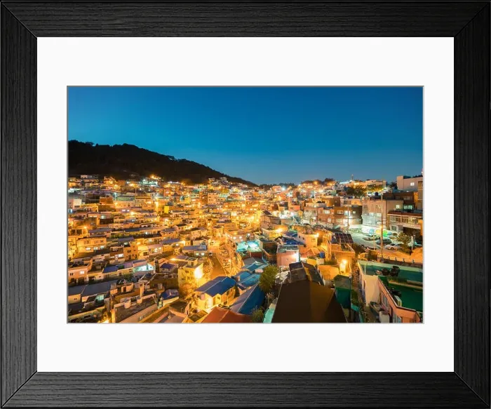 Framed Print : Gamcheon Culture Village at night in Busan, South Korea Framed Print : Gamcheon Culture Village at night in Busan, South Korea