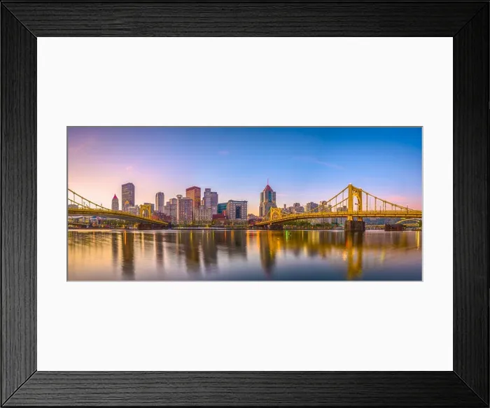 Framed Print : Pittsburgh, Pennsylvania, USA panorama skyline on the Allegheny River at dusk Framed Print : Pittsburgh, Pennsylvania, USA panorama skyline on the Allegheny River at dusk