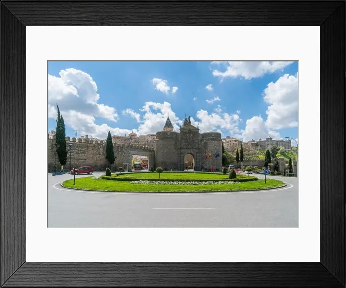 Framed Print : Puerta de Bisagra or Alfonso VI Gate in city of Toledo, Spain Framed Print : Puerta de Bisagra or Alfonso VI Gate in city of Toledo, Spain