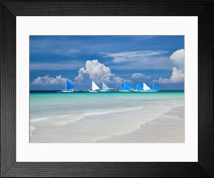 Framed Print : Sailboats in the sea, Tropical beach, Boracay island, Philippines Framed Print : Sailboats in the sea, Tropical beach, Boracay island, Philippines