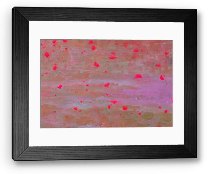 Framed Print : Abstract painting. Beige background with pink dots. Oil painting Framed Print : Abstract painting. Beige background with pink dots. Oil painting