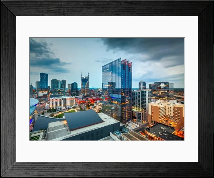 Framed Print : Nashville, Tennessee, USA downtown cityscape at dusk Framed Print : Nashville, Tennessee, USA downtown cityscape at dusk