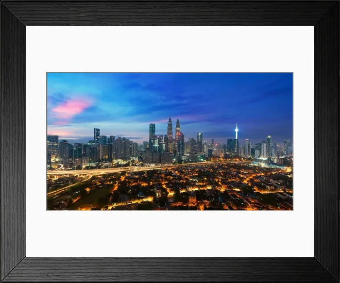 Framed Print : Kuala lumpur cityscape. Panoramic view of Kuala Lumpur city skyline during sunrise viewing skyscrapers building and in Malaysia Framed Print : Kuala lumpur cityscape. Panoramic view of Kuala Lumpur city skyline during sunrise viewing skyscrapers building and in Malaysia