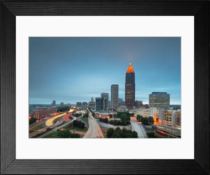 Framed Print : Atlanta, Georgia, USA downtown and midtown skyline at dusk Framed Print : Atlanta, Georgia, USA downtown and midtown skyline at dusk