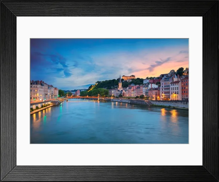 Framed Print : Lyon. Cityscape image of Lyon, France during sunset Framed Print : Lyon. Cityscape image of Lyon, France during sunset