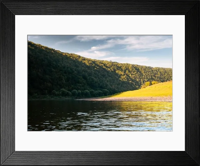 Framed Print : Summer river and lush autumn forest at sunrise time. Landscape photography. Dnister, Ukraine, Europe Framed Print : Summer river and lush autumn forest at sunrise time. Landscape photography. Dnister, Ukraine, Europe