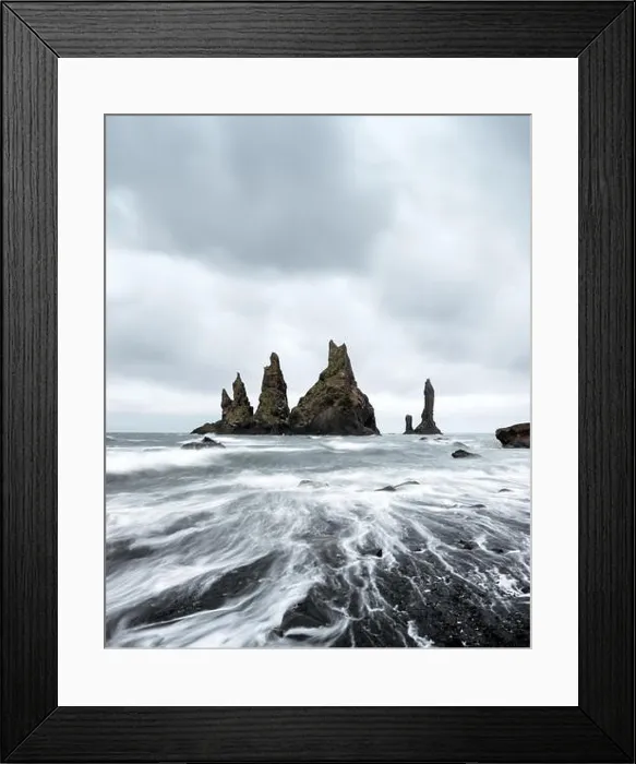 Framed Print : Basalt rock formations Troll toes