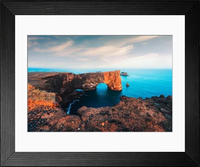 Framed Print : Unique basalt arch on Dyrholaey Framed Print : Unique basalt arch on Dyrholaey