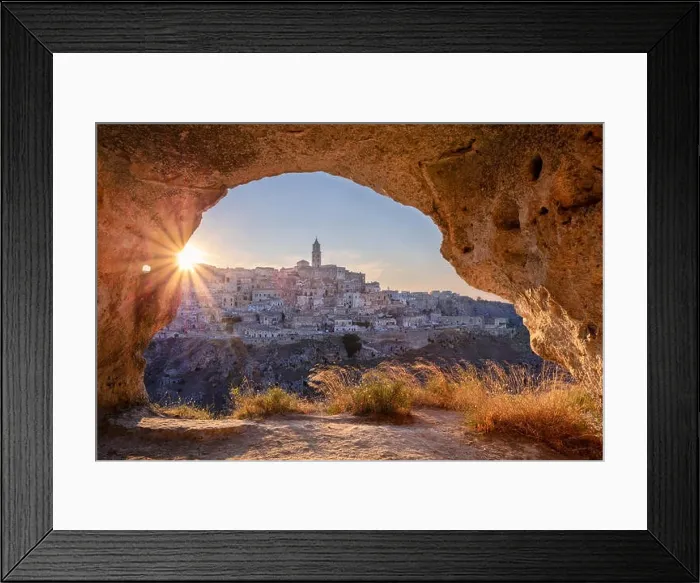 Framed Print : Matera, Italy. Cityscape image of medieval city of Matera, Italy during beautiful summer sunset Framed Print : Matera, Italy. Cityscape image of medieval city of Matera, Italy during beautiful summer sunset