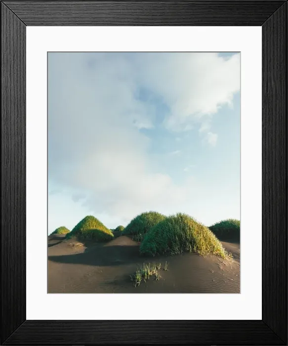 Framed Print : Famous grass hills on black desert near Stokksnes Framed Print : Famous grass hills on black desert near Stokksnes