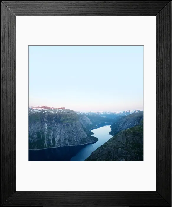 Framed Print : Breathtaking view on Ringedalsvatnet from Trolltunga rock