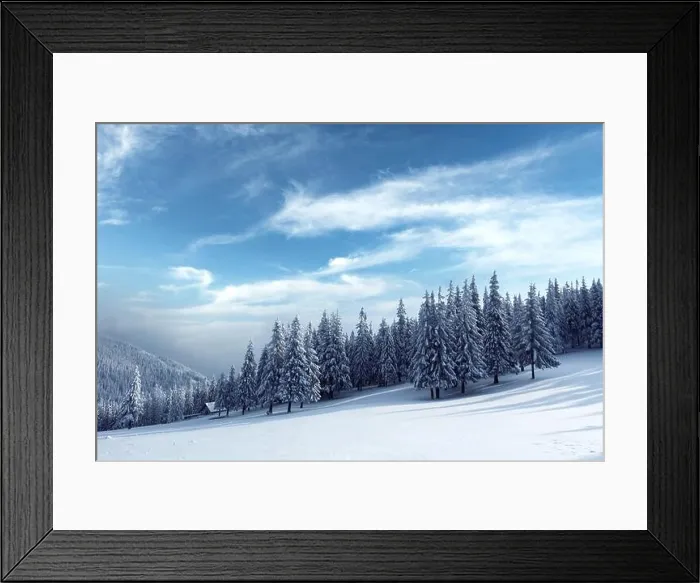 Framed Print : Fantastic winter landscape with snowy trees. Carpathian mountains, Ukraine, Europe. Christmas holiday concept Framed Print : Fantastic winter landscape with snowy trees. Carpathian mountains, Ukraine, Europe. Christmas holiday concept