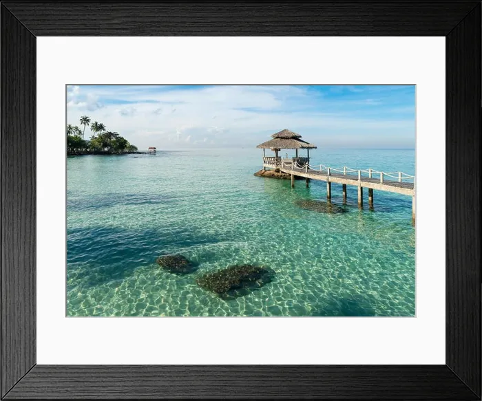 Framed Print : Wooden pier between sunset in Phuket, Thailand. Summer, Travel, Vacation and Holiday concept Framed Print : Wooden pier between sunset in Phuket, Thailand. Summer, Travel, Vacation and Holiday concept