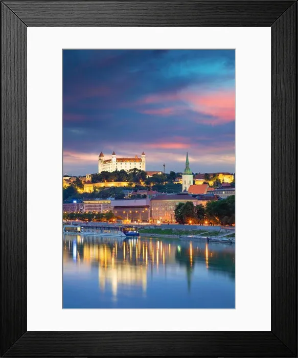 Framed Print : Bratislava. Cityscape image of Bratislava, capital city of Slovakia during twilight blue hour Framed Print : Bratislava. Cityscape image of Bratislava, capital city of Slovakia during twilight blue hour
