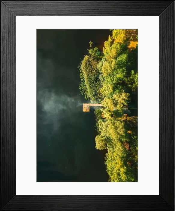Framed Print : Aerial View Of Fishing Pier With River Lake Around. Top View Of River Coast With Forest In Summer Sunny Morning. Drone View. Bird's Eye View Framed Print : Aerial View Of Fishing Pier With River Lake Around. Top View Of River Coast With Forest In Summer Sunny Morning. Drone View. Bird's Eye View