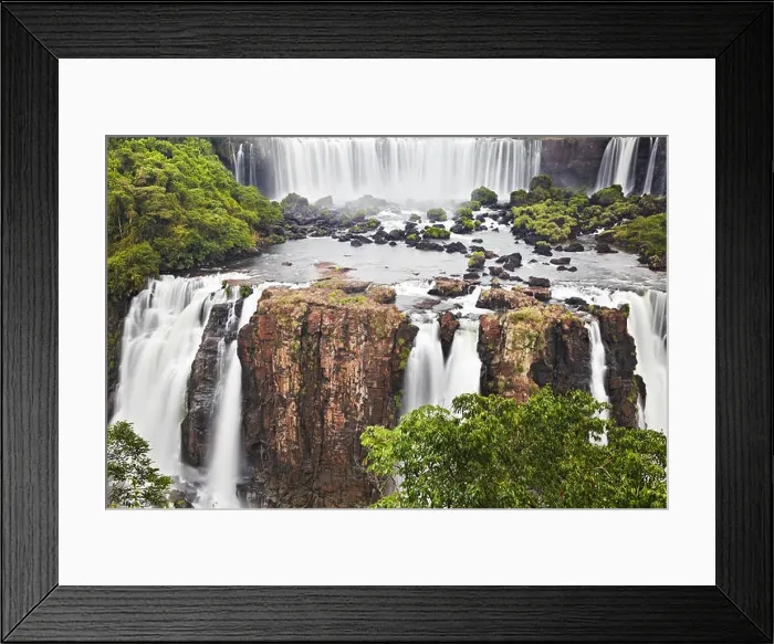 Framed Print : Iguassu Falls, the largest series of waterfalls of the world, located at the Brazilian and Argentinian border, View from Brazilian side