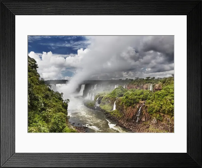 Framed Print : Iguassu Falls, the largest series of waterfalls of the world, located at the Brazilian and Argentinian border, View from Brazilian side Framed Print : Iguassu Falls, the largest series of waterfalls of the world, located at the Brazilian and Argentinian border, View from Brazilian side