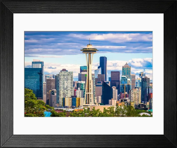 Framed Print : Seattle, Washington, USA downtown skyline Framed Print : Seattle, Washington, USA downtown skyline