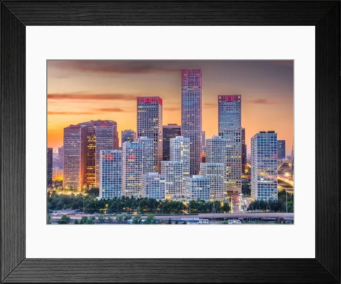 Framed Print : Beijing, China modern financial district cityscape at dusk Framed Print : Beijing, China modern financial district cityscape at dusk