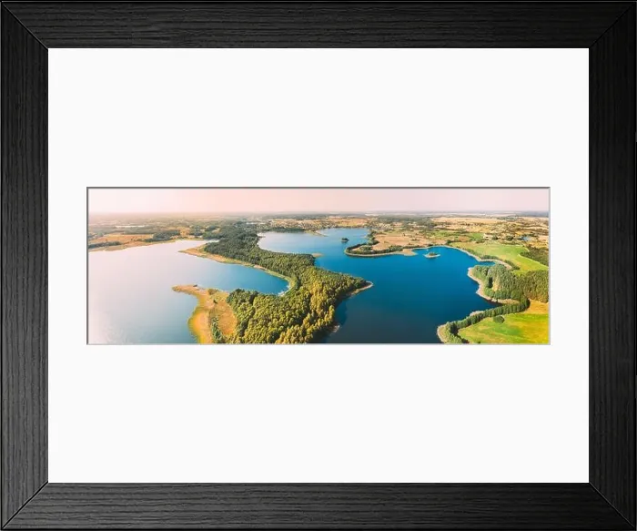 Framed Print : Braslaw District, Vitebsk Voblast, Belarus. Aerial View Of Nedrovo Lake, Green Forest Landscape. Top View Of Beautiful European Nature From High Framed Print : Braslaw District, Vitebsk Voblast, Belarus. Aerial View Of Nedrovo Lake, Green Forest Landscape. Top View Of Beautiful European Nature From High