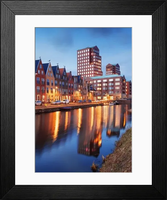 Framed Print : Amersfoort, Netherlands cityscape in the Vathorst district at twilight Framed Print : Amersfoort, Netherlands cityscape in the Vathorst district at twilight
