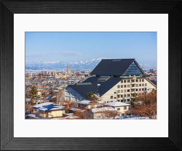 Framed Print : Yamagata City, Japan skyline with mountains Framed Print : Yamagata City, Japan skyline with mountains