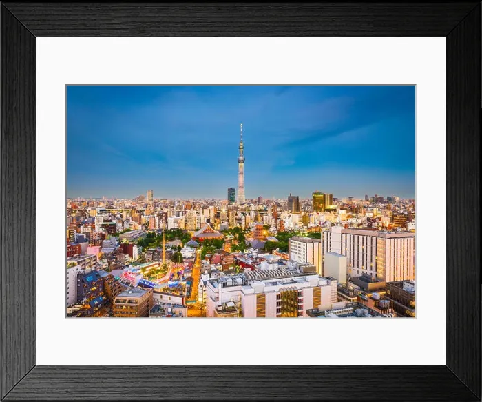 Framed Print : Tokyo, Japan city skyline over Asakusa at twilight Framed Print : Tokyo, Japan city skyline over Asakusa at twilight