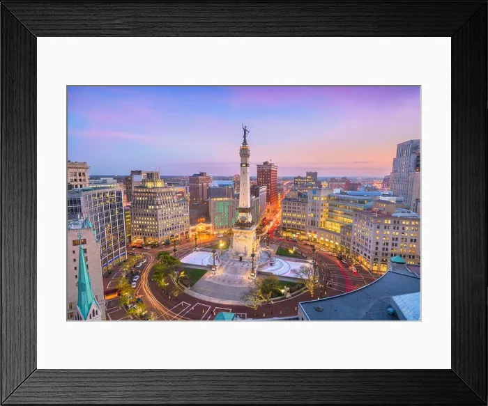 Framed Print : Indianapolis, Indiana, USA skyline over Soliders and Sailors Monument at dusk Framed Print : Indianapolis, Indiana, USA skyline over Soliders and Sailors Monument at dusk