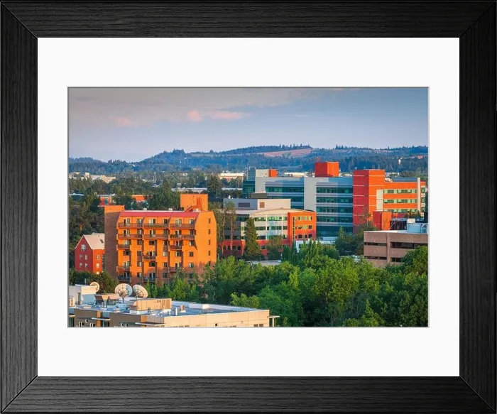 Framed Print : Salem, Oregon, USA downtown city skyline at dusk Framed Print : Salem, Oregon, USA downtown city skyline at dusk