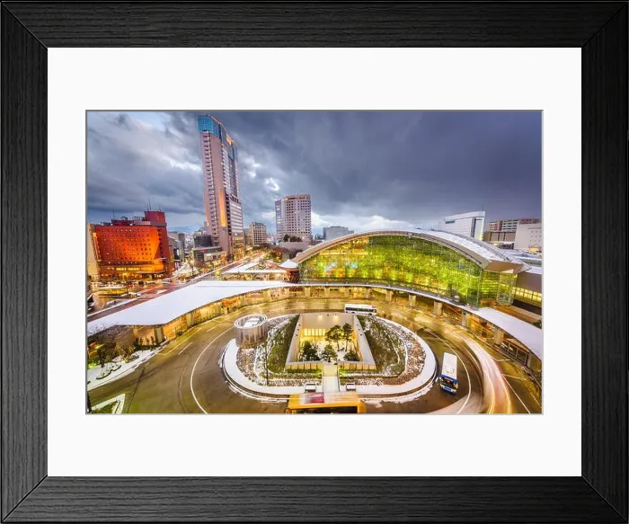 Framed Print : Kanazawa, Japan city skyline at twilight Framed Print : Kanazawa, Japan city skyline at twilight