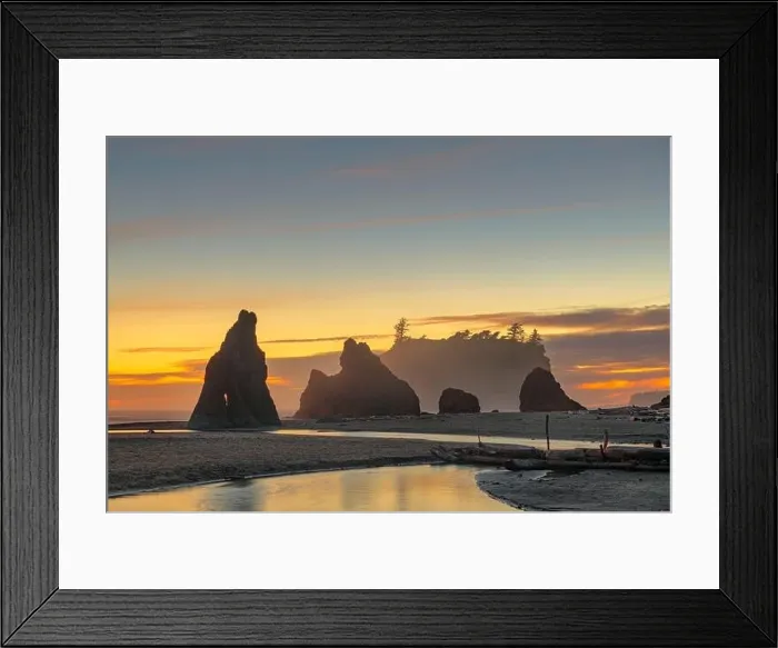 Framed Print : Olympic National Park, Washington, USA at Ruby Beach at dusk Framed Print : Olympic National Park, Washington, USA at Ruby Beach at dusk