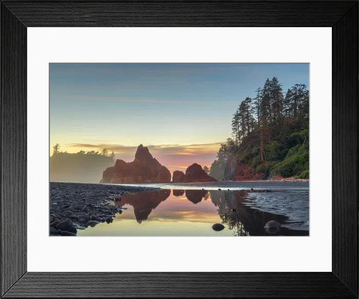 Framed Print : Olympic National Park, Washington, USA at Ruby Beach at dusk Framed Print : Olympic National Park, Washington, USA at Ruby Beach at dusk