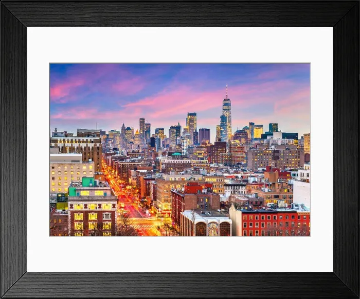 Framed Print : New York, New York cityscape at dusk over Manhattan Framed Print : New York, New York cityscape at dusk over Manhattan