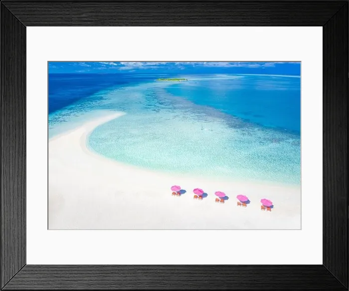 Framed Print : Amazing aerial landscape in Maldives islands. Perfect blue sea and coral reef view from drone or plane. Exotic summer travel and vacation landscape Framed Print : Amazing aerial landscape in Maldives islands. Perfect blue sea and coral reef view from drone or plane. Exotic summer travel and vacation landscape