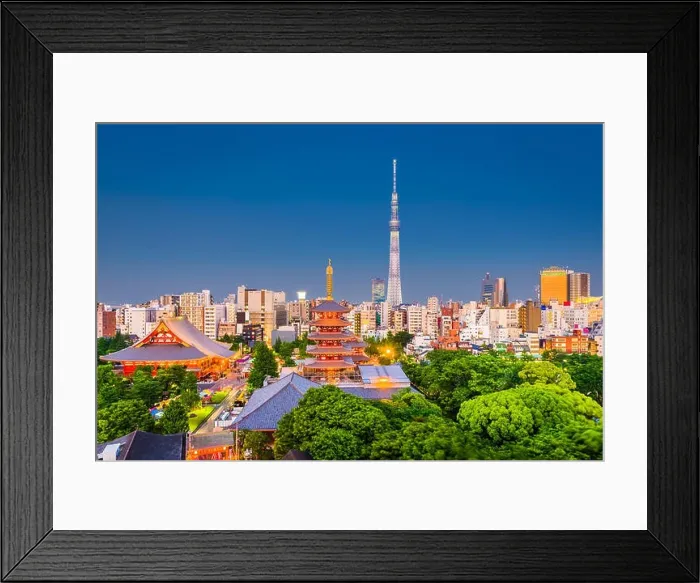 Framed Print : Tokyo, Japan city skyline over Asakusa at twilight Framed Print : Tokyo, Japan city skyline over Asakusa at twilight
