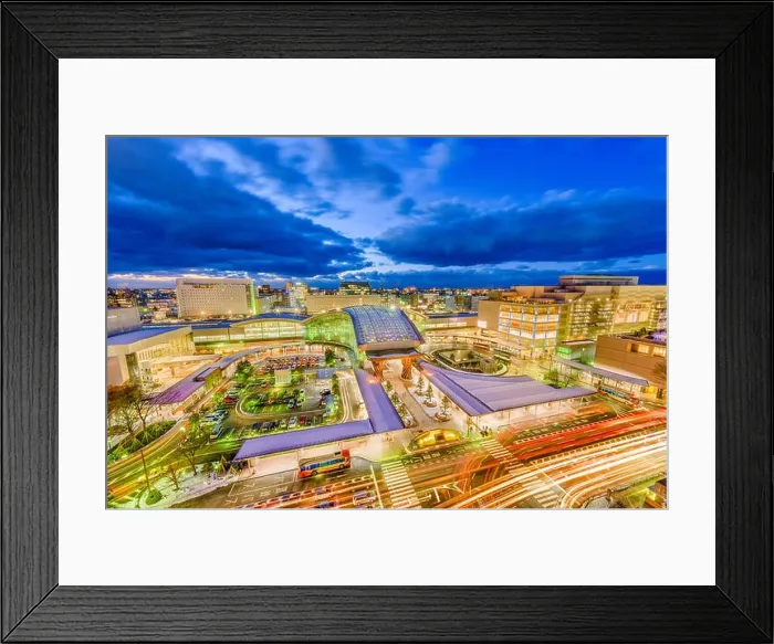 Framed Print : Kanazawa, Japan downtown city skyline at twilight Framed Print : Kanazawa, Japan downtown city skyline at twilight